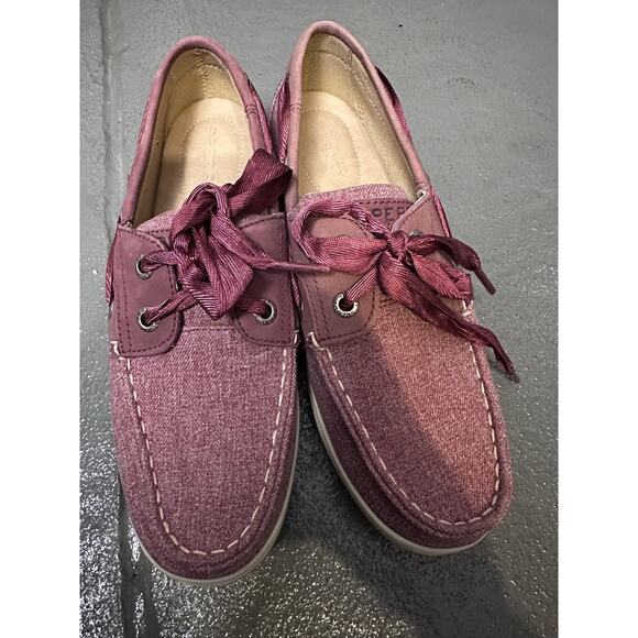 Sperry Womens Size 5.5 Koifish Shoes Sparkle Chambray Top Slider Boat STS84343 - Picture 1 of 5